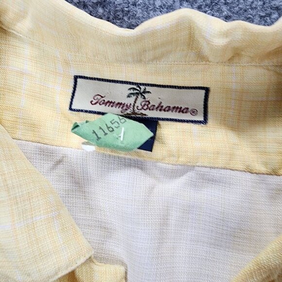 Tommy Bahama 100% Silk Yellow Short Sleeve Mens Hawaiian Shirt Pineapple XXL - Picture 12 of 14